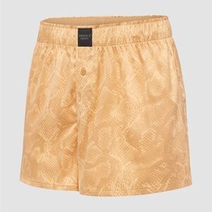 Savage X Fenty Men's Satin Snake Print Boxers - Tan